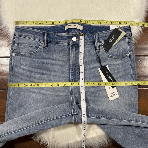 Liverpool Women's Size 16 / 33 Charlie Cuffed Crop Skinny Denim Jeans - Picture 4 of 9